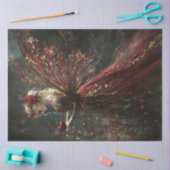 デコップバレンタインブロンド妖精で赤と金ゴールド 薄葉紙 (クラフト)