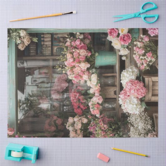 デコップバレンタイン花店のディスプレイ 薄葉紙 (クラフト)