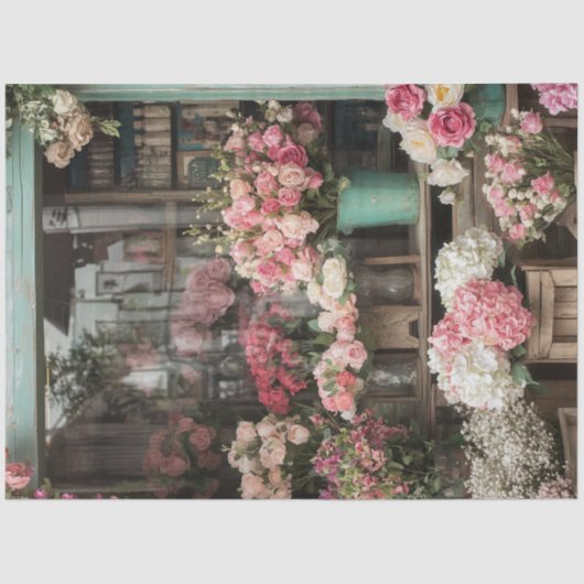 デコップバレンタイン花店のディスプレイ 薄葉紙 (正面)