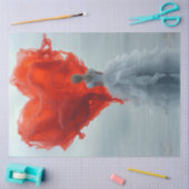 デコップバレンタイン赤いハートビューティフルウーマン 薄葉紙 (クラフト)