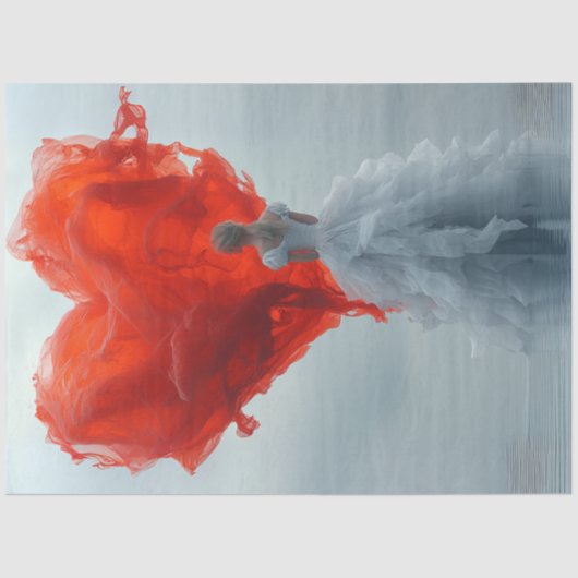 デコップバレンタイン赤いハートビューティフルウーマン 薄葉紙 (正面)