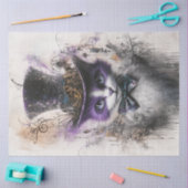 デコップパお洒落ープルブラックキャットトップハット 薄葉紙 (クラフト)