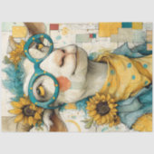 デコップパッチワークお洒落ヤギひまわり花 薄葉紙 (正面)