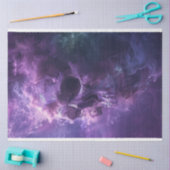 デコップパープルお洒落スモーク白熱［赤熱］光を放つスカル 薄葉紙 (クラフト)