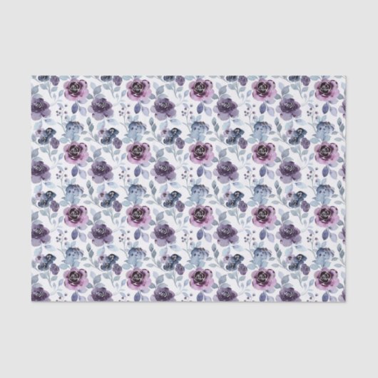 デコップパープルフローラ花水色 薄葉紙 (正面)