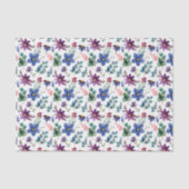 デコップパープルブルーフローラ花水色 薄葉紙 (正面)