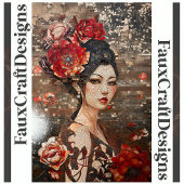 デコップビューティフルアジア女性フェイクモザイク041 薄葉紙