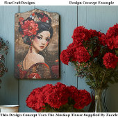 デコップビューティフルアジア女性フェイクモザイク042 薄葉紙