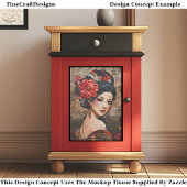 デコップビューティフルアジア女性フェイクモザイク042 薄葉紙