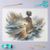 デコップビューティフルレディ海帆船着物 薄葉紙 (クラフト)