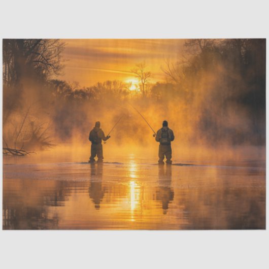 デコップピクチュレスクランドスケープ魚釣り 薄葉紙 (正面)