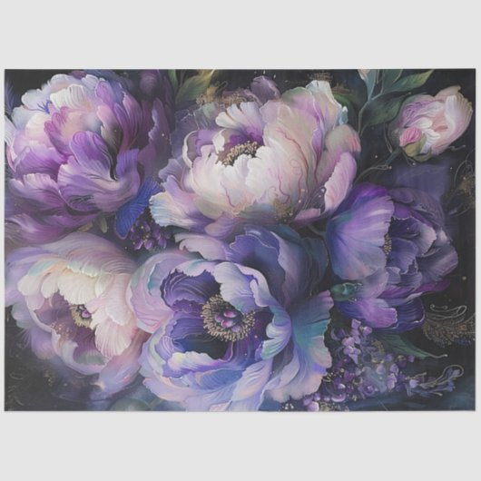 デコップピ鮮やかックパープル牡丹の花 薄葉紙 (正面)