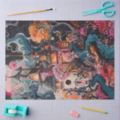 デコップファンタスティックお洒落ハウス明るい色 薄葉紙 (クラフト)