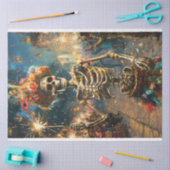 デコップフィエスタの死んだハロウィーンスケルトン 薄葉紙 (クラフト)