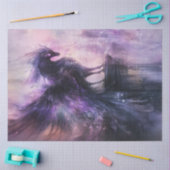 デコップフィシャルバードダークパープルブラックの羽 薄葉紙 (クラフト)