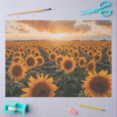 デコップフィールドサンフラワーズサンセットビュー 薄葉紙 (クラフト)