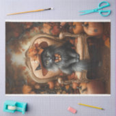 デコップブお洒落ラックキャット秋ポートレート 薄葉紙 (クラフト)