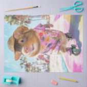 デコップブラウンホワイトオッタースケートで滑るat海 薄葉紙 (クラフト)