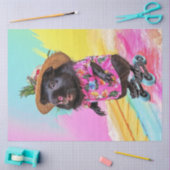 デコップブラックオッタースケートで滑るトロピカルカラー 薄葉紙 (クラフト)