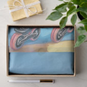 デコップブラックオッタースケートで滑るボードウォーク海 薄葉紙 (ギフト)