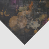 デコップブラックテクスチャフェイク付き紫、黄、ティール(緑がかった色) 薄葉紙 (詳細)