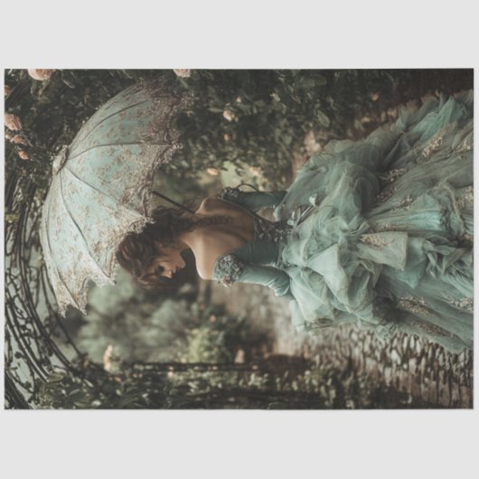 デコップブルネットドビクトリアンレスフローラ傘 薄葉紙 (正面)