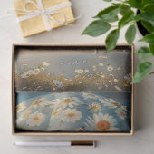 デコップブルーホワイトデイジーファブリック熱気球 薄葉紙 (ギフト)