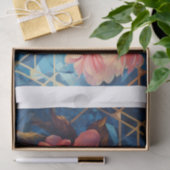 デコップブルー背景のための幾何学的な牡丹アート 薄葉紙 (ギフト)