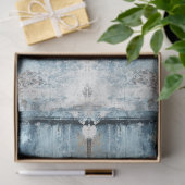 デコップブルー風化ゲート鉄のスクロールワーク 薄葉紙 (ギフト)