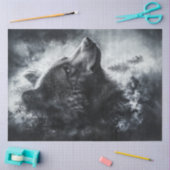 デコップベアーフルムーンバックグラウンド融合アート 薄葉紙 (クラフト)