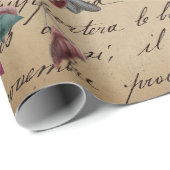 デコップページヴィンテージポインセチア休日の鳥の書き込み ラッピングペーパー (ロールコーナー)