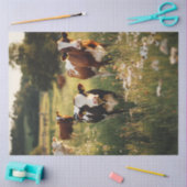 デコップホルスタイン牛フィールドの花 薄葉紙 (クラフト)