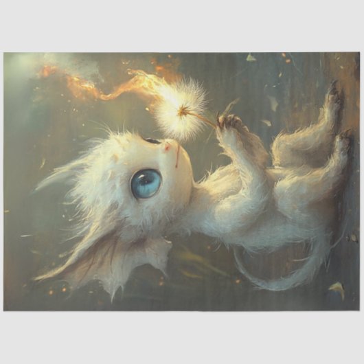 デコップホワイトファーレッド小さな生き物&ダンデリオン 薄葉紙 (正面)