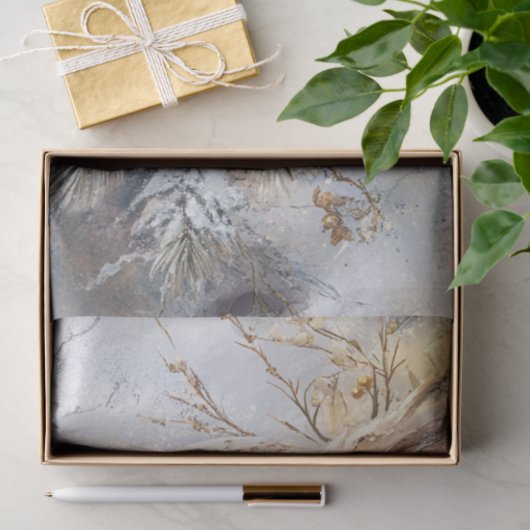 デコップホワイトフクロウ黄金のアクセント平和 薄葉紙 (ギフト)