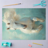 デコップホワイトホース威厳のある海シーン 薄葉紙 (クラフト)