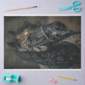 デコップホース黒い貴族ゴールデン装飾 薄葉紙 (クラフト)