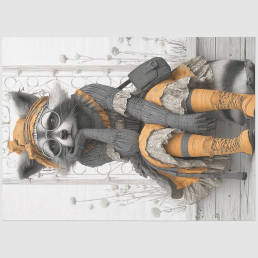 デコップボーお洒落ホキツネヴィンテージ衣類 薄葉紙 (正面)