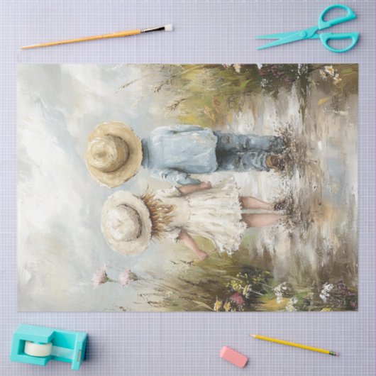 デコップボーイお洒落ガール歩くマッドロード 薄葉紙 (クラフト)