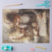 デコップボーイ魅力的ガール宿題をする 薄葉紙 (クラフト)