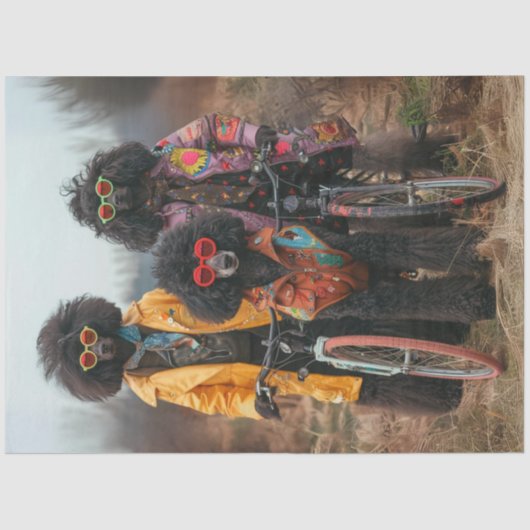 デコップボーホヒッピー型標準プードル 薄葉紙 (正面)