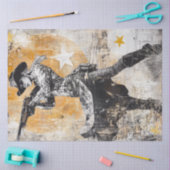 デコップポスターウェスタン女性のカーボーイ保安官 薄葉紙 (クラフト)