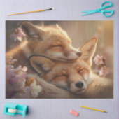 デコップマザーベビーキツネ睡眠砦 薄葉紙 (クラフト)