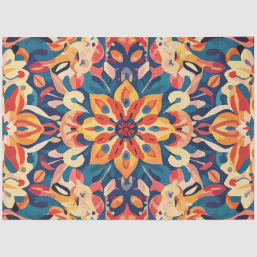 デコップマンダラデジタルアートサイケデリックアート 薄葉紙 (正面)