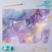 デコップマーブルフェイク仕上げ紫金ゴールドブルー 薄葉紙 (クラフト)