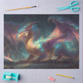 デコップミスティックなネオン虹色のスケールドラゴン 薄葉紙 (クラフト)