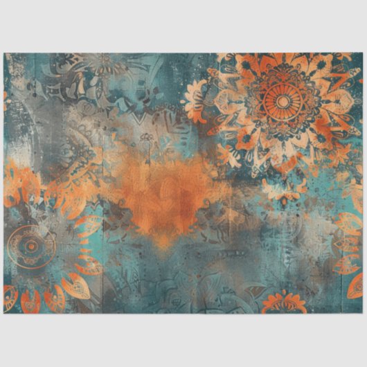 デコップミッフェイククドメディアパティナ燃えたオレンジ 薄葉紙 (正面)