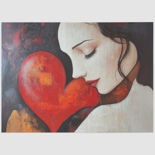 デコップミニマリストバレンタインハートレディース顔 薄葉紙 (正面)