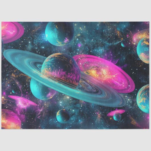 デコップユニバースコスモプラデツブルーパープルピンク 薄葉紙 (正面)