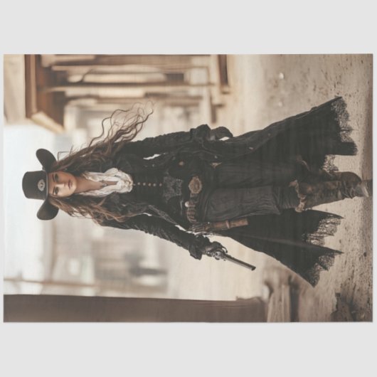 デコップレディーシェリフインブラックウェスタンスタイル 薄葉紙 (正面)