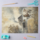 デコップロングホーン木造キャビンinフィールド 薄葉紙 (クラフト)